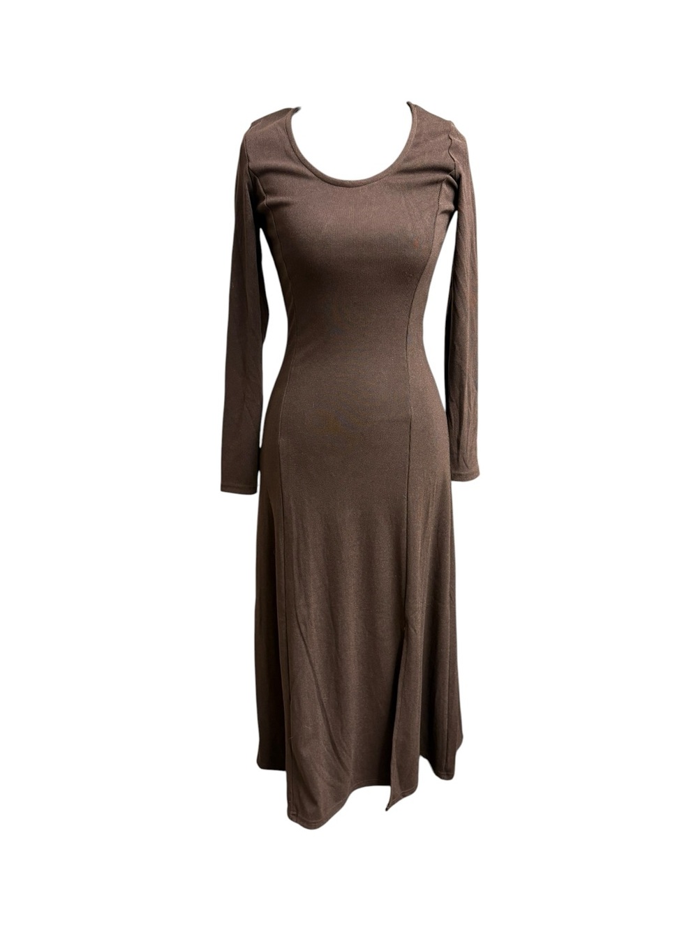 Bold & Chic Brown Knit Midi Dress Size S New Without Tags